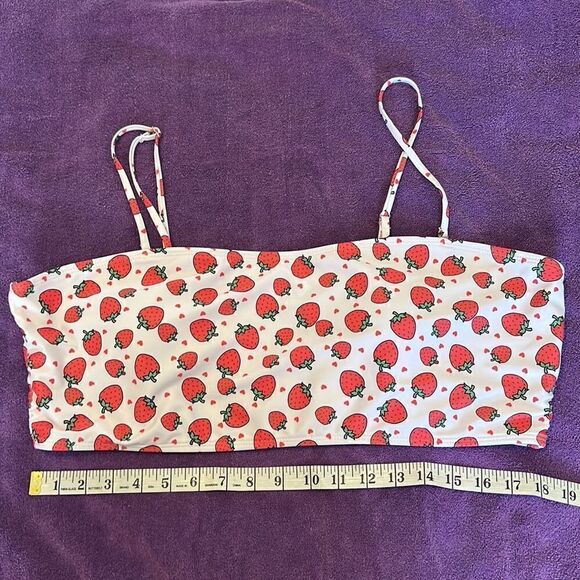 Size 4XL 3 piece strawberry print bikini top bottom coverup EUC - Picture 7 of 15